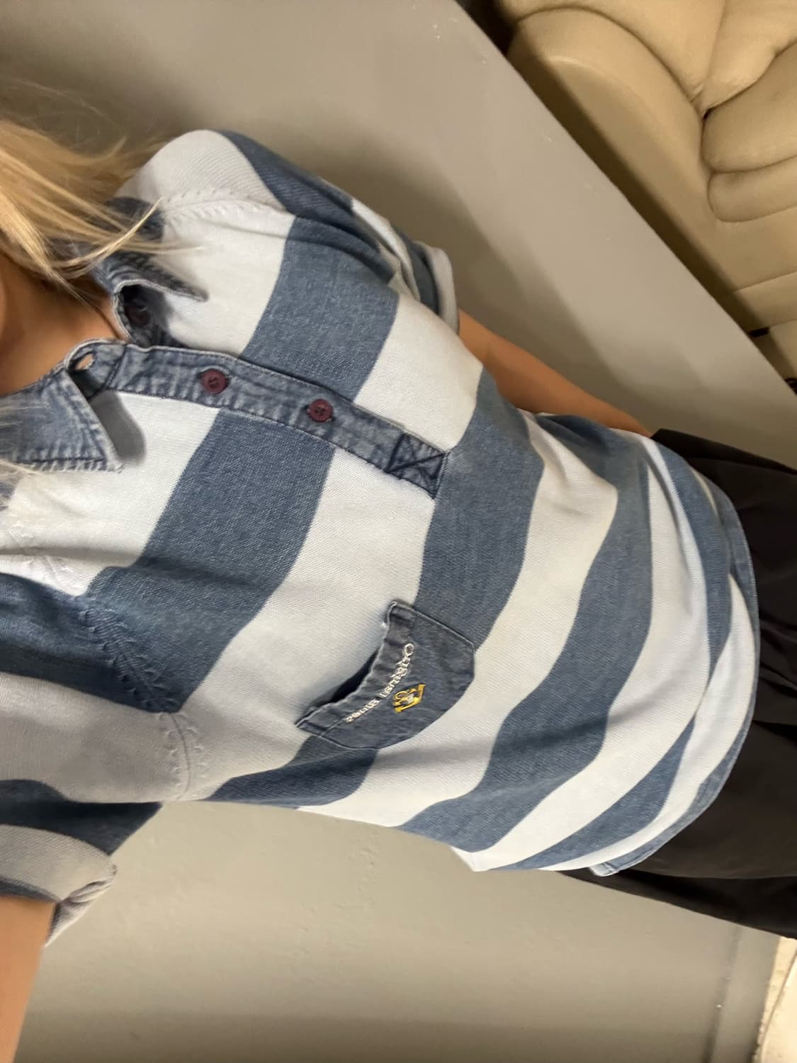 kawaii stripe pattern collar t-shirt 상품이미지1