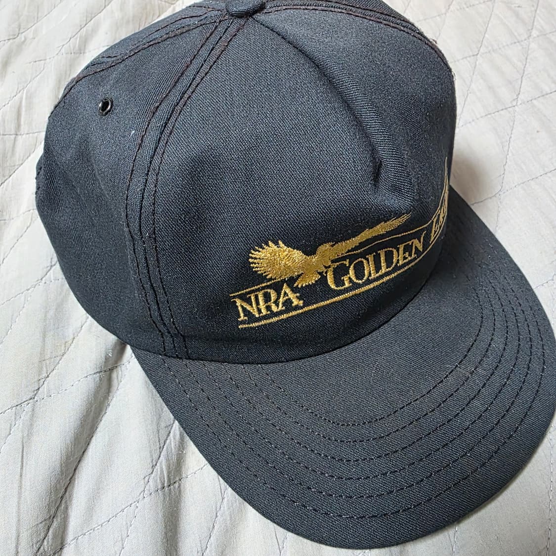 [OS] 빈티지 NRA 골든이글 베이지 5패널 블랙 캡 썬페이딩 상품이미지1