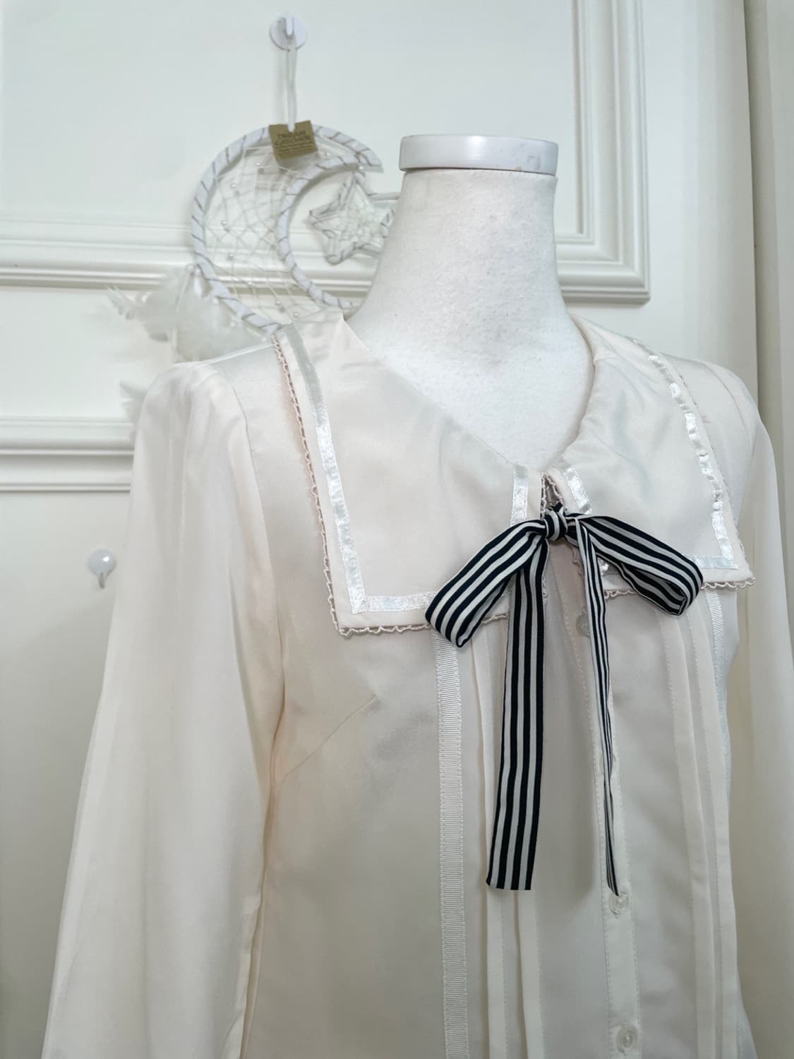ivory collar bow point blouse 상품이미지6
