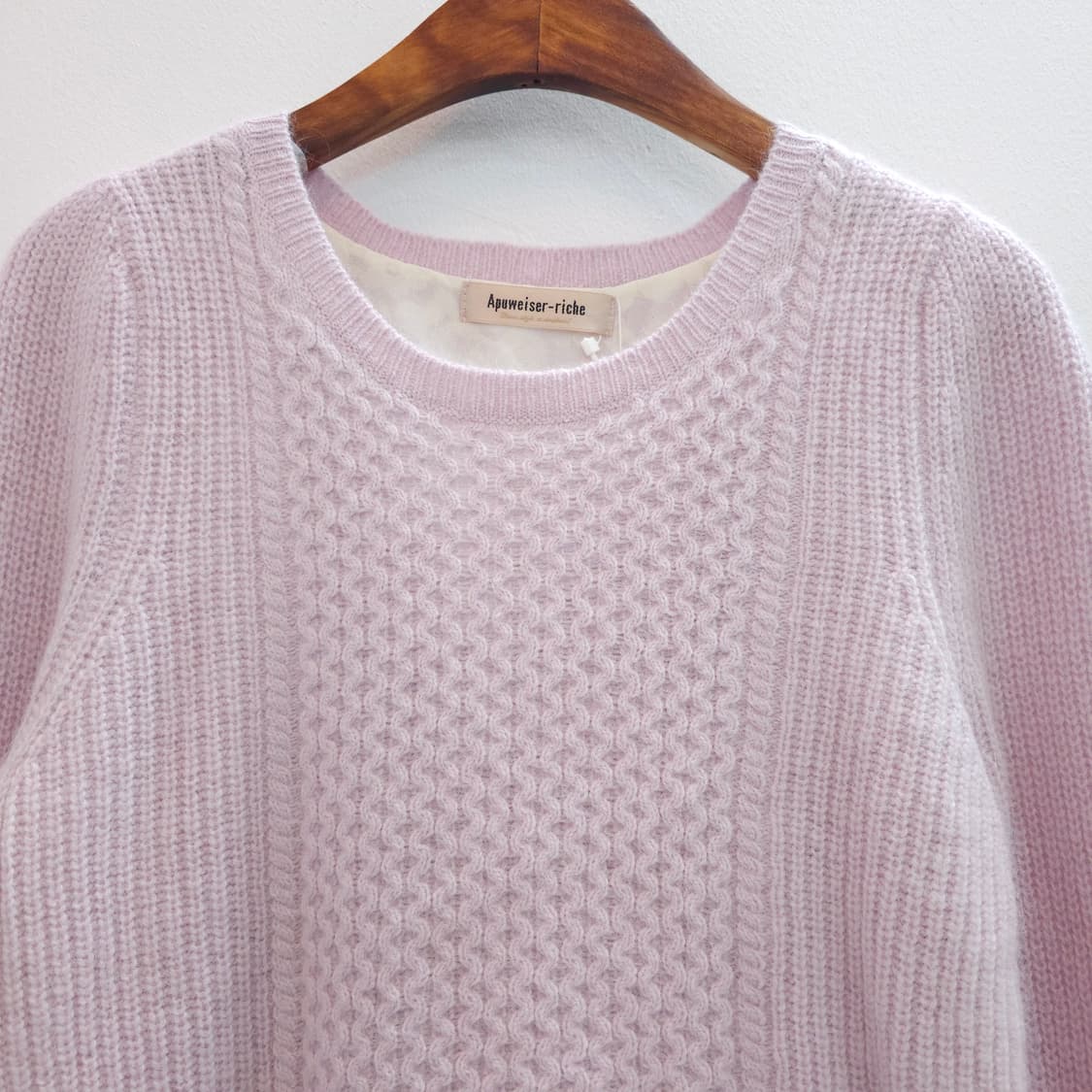 앙고라 토끼퍼 소매 레이스 백포인트 니트 상품이미지3