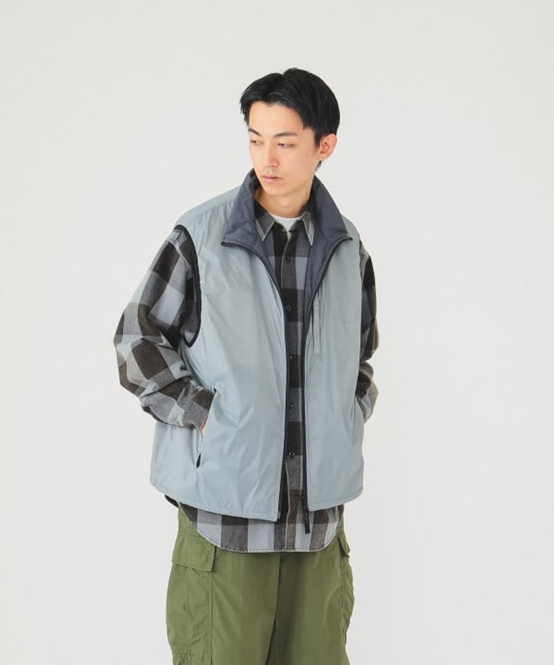 빔즈 BEAMS Nylon Teffeta Military Vest 상품이미지2