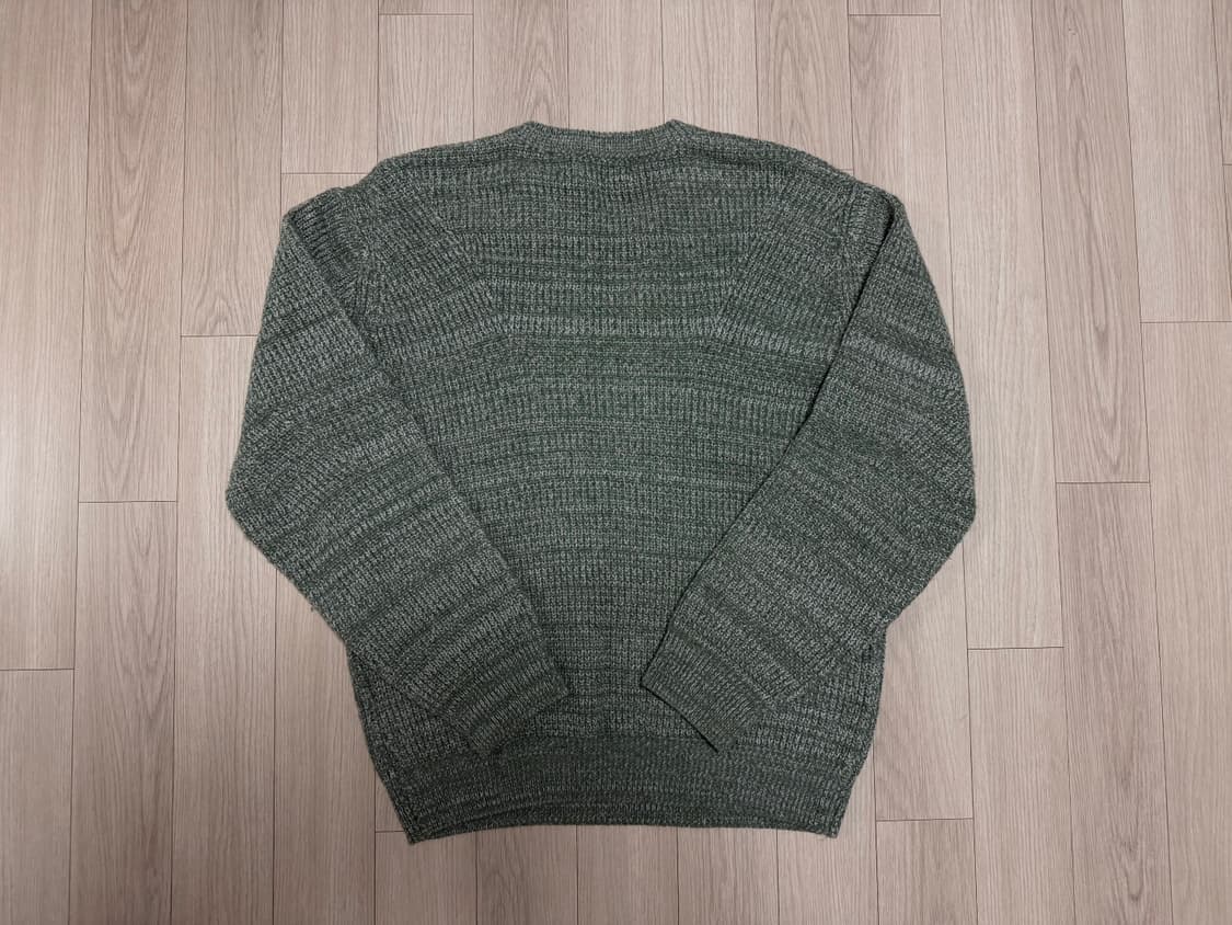 쿠어 멀티 칼라 트위트 크루넥 니트 그린 상품이미지3