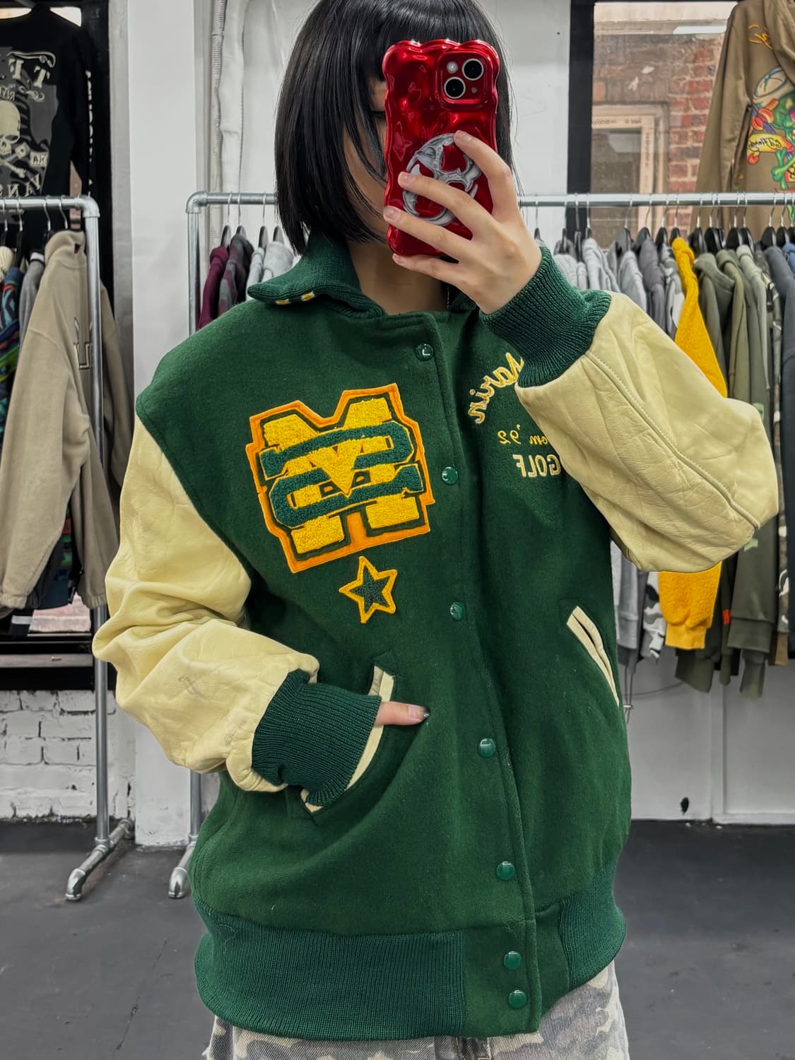 VTG 레더암 울 바시티 자켓 상품이미지3