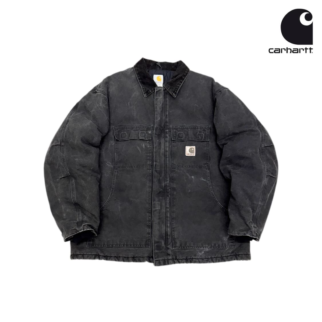 칼하트 OG 가죽패치 C26 blk 샌드스톤 아크틱 페이딩 워크자켓 블랙 상품이미지1