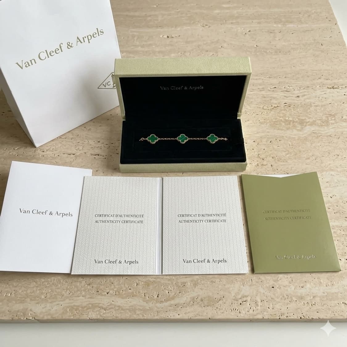 {클로젯}[풀구성] 반클리프 알함브라 브레이슬릿 5모티브 팔찌 그린 상품이미지1