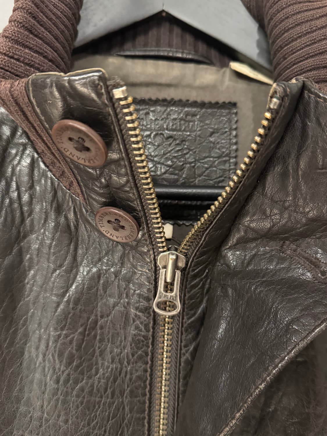 팀버랜드 카우하이드 하이넥 가죽자켓  상품이미지6