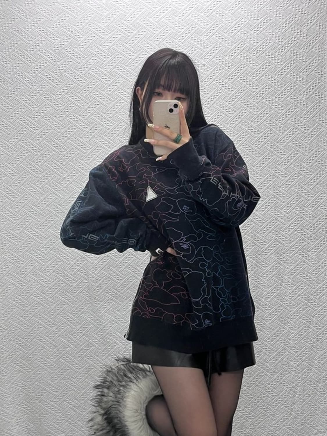 베이프 AAPE 스트릿 펑크 사이드지퍼 레인보우 맨투맨 XL C09867 상품이미지1