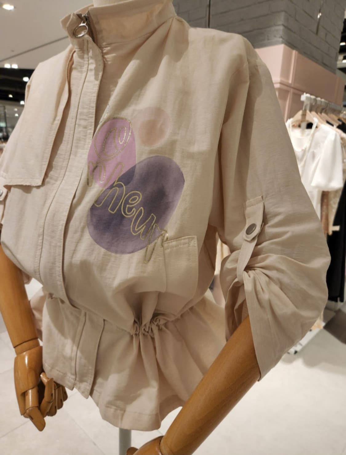 (새상품)샤틴 롤업 점퍼 프리사이즈 상품이미지4