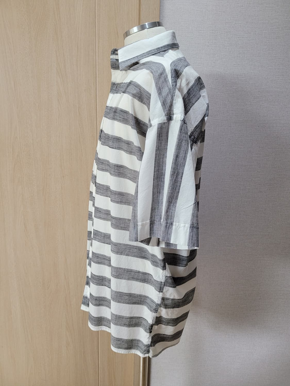 자라맨 ZARAMAN 스트라이프 반팔셔츠 120 화이트 상품이미지5