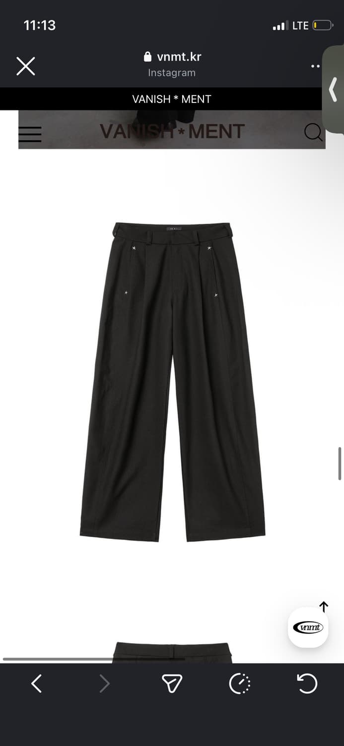 바니쉬먼트 Stud curved slacks_black 상품이미지1