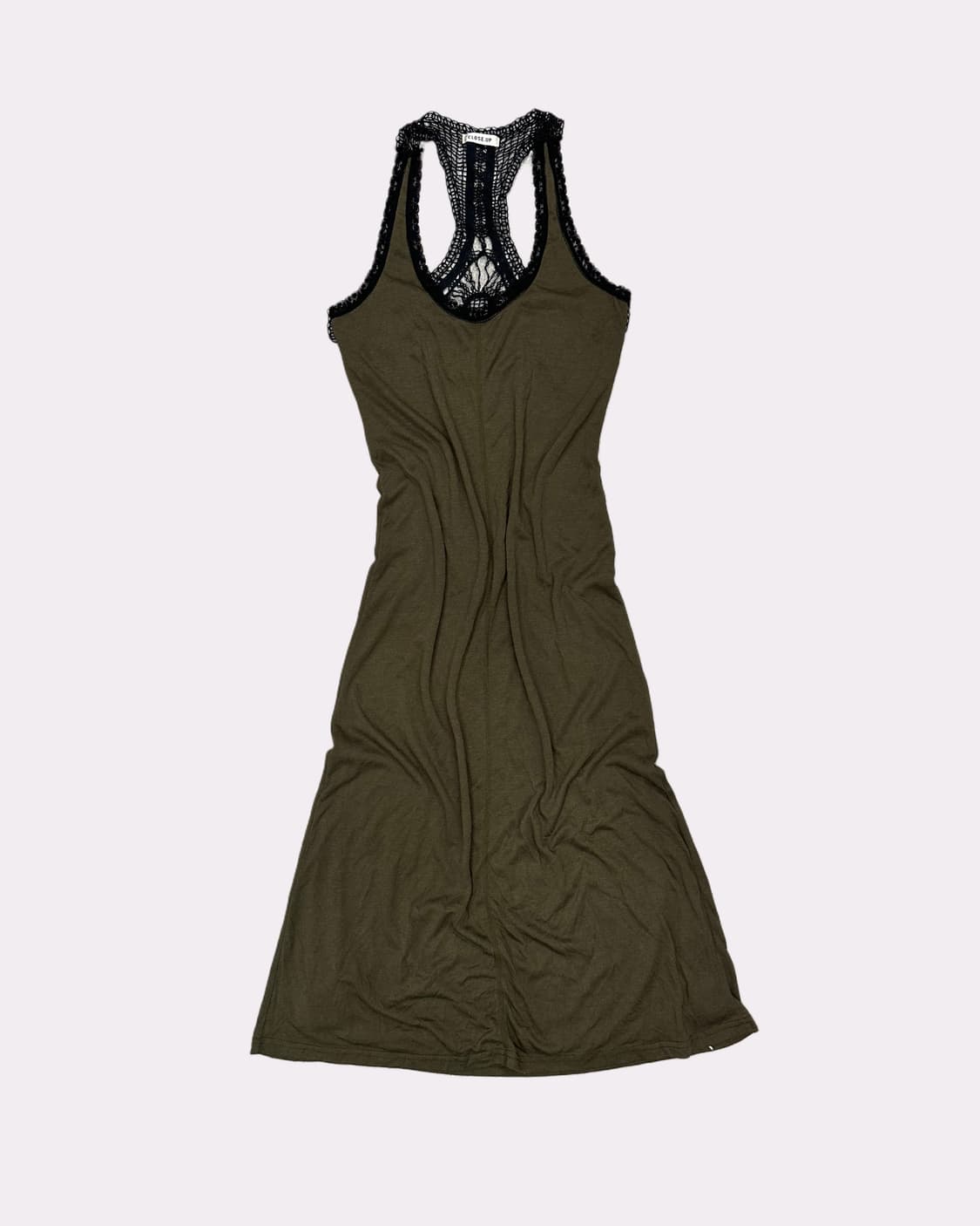 crochet detail khaki long dress 상품이미지1