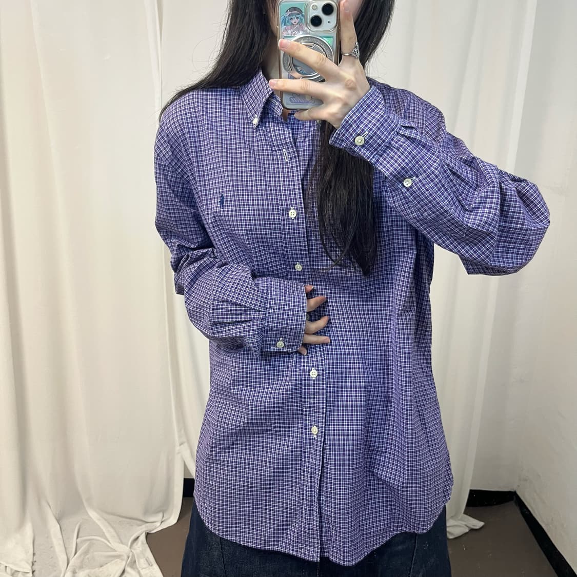 Polo Ralph Lauren purple check shirt 상품이미지3