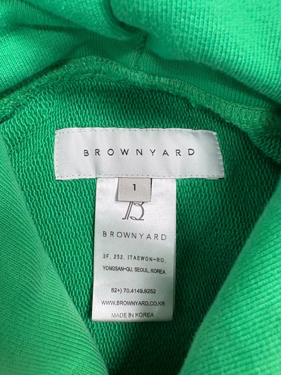 브라운야드 후드티 그린 상품이미지5