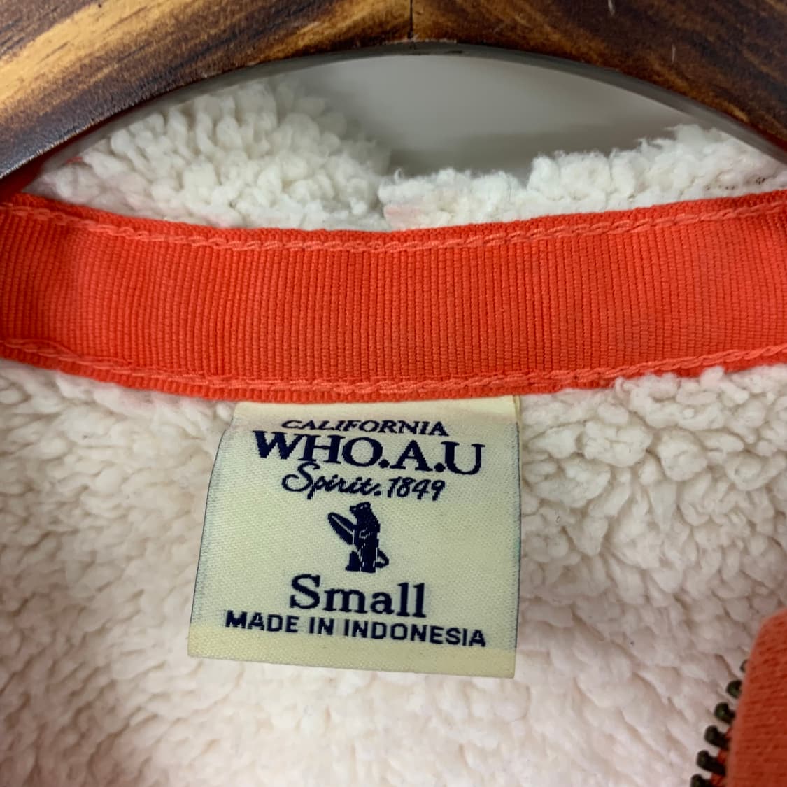 후아유 y2k 와투케 오렌지 양털 후드집업 상품이미지7