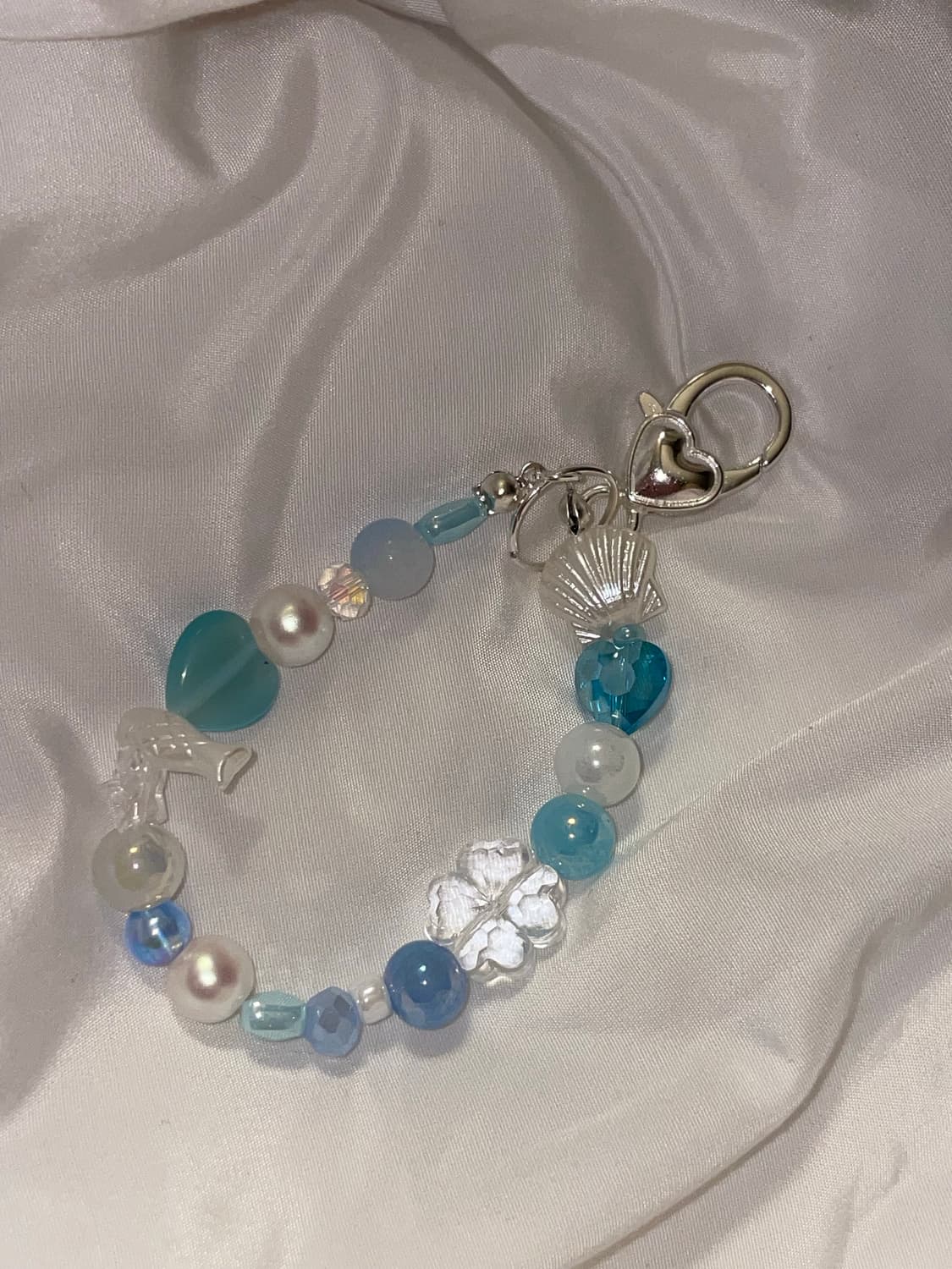 Shell aqua blue keyring . 여름 조개 키링 상품이미지2