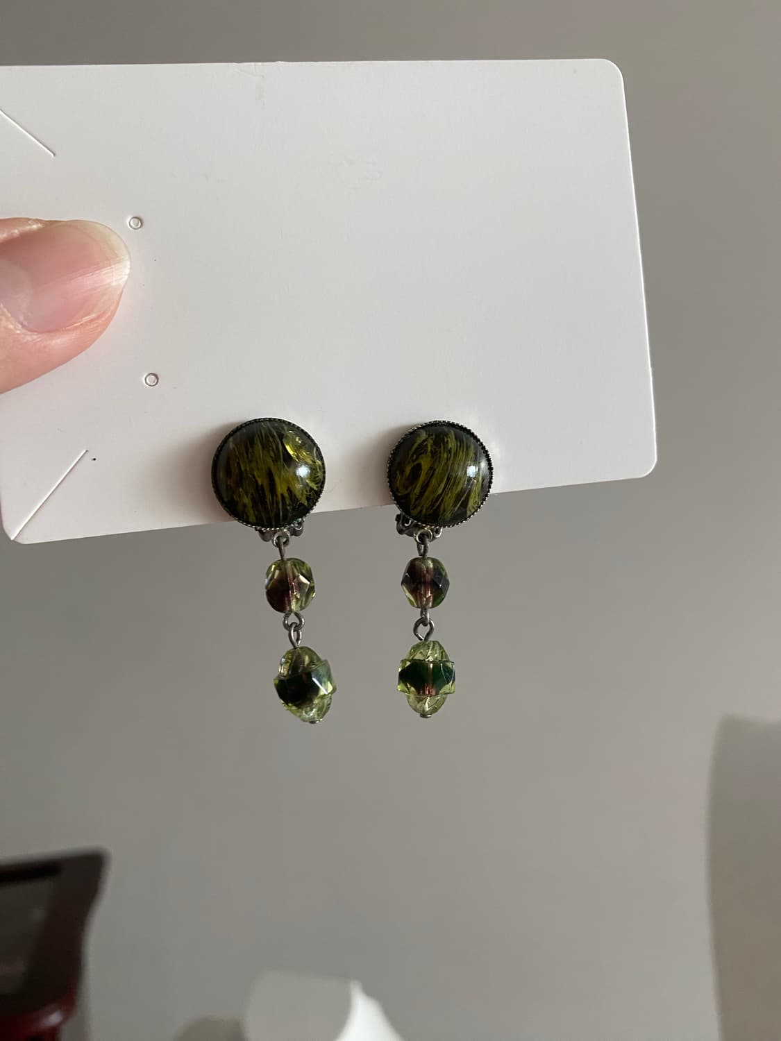 귀찌 빈티지 그린톤 드롭 귀걸이 상품이미지2