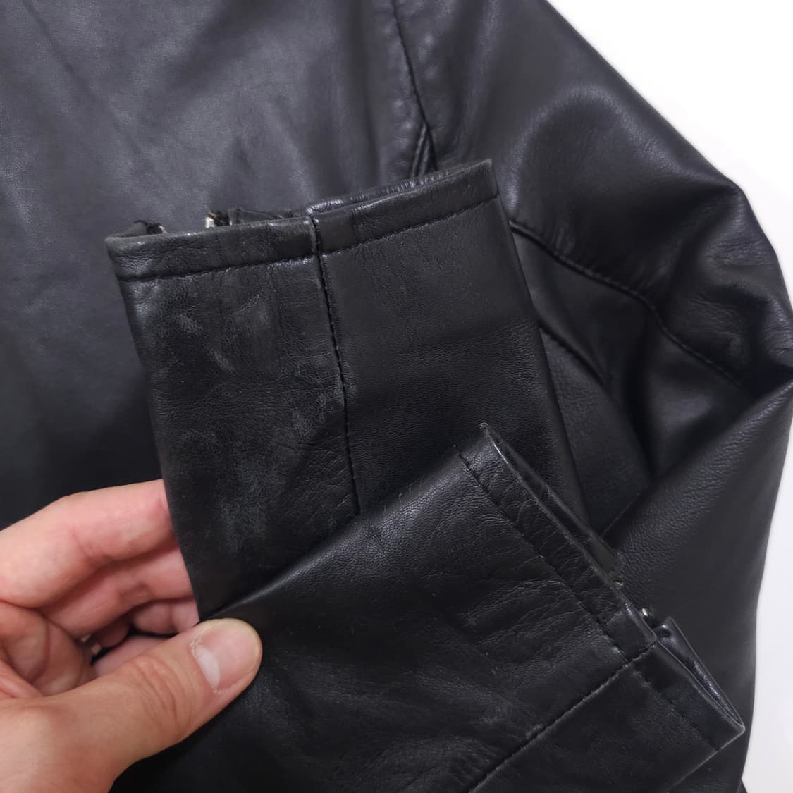 쇼트 쉽스킨 레더 자켓 상품이미지7