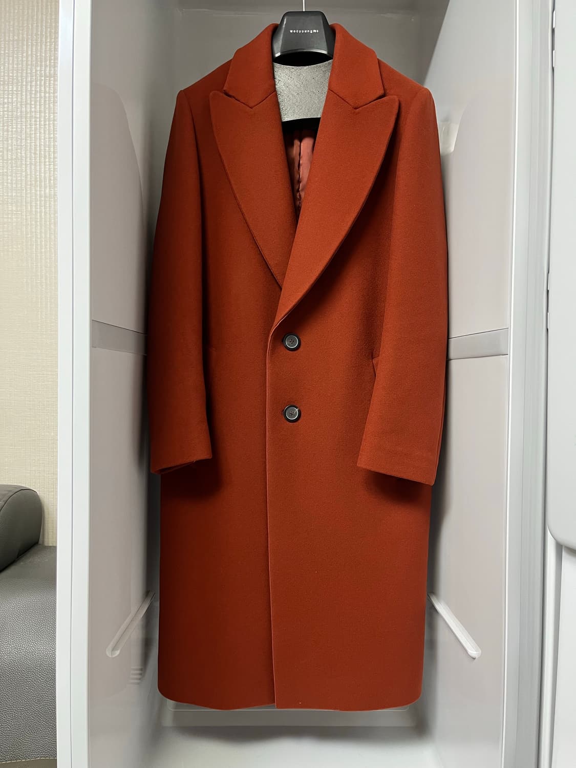 우영미 오렌지 캐시미어 오버핏 코트 44사이즈 상품이미지1