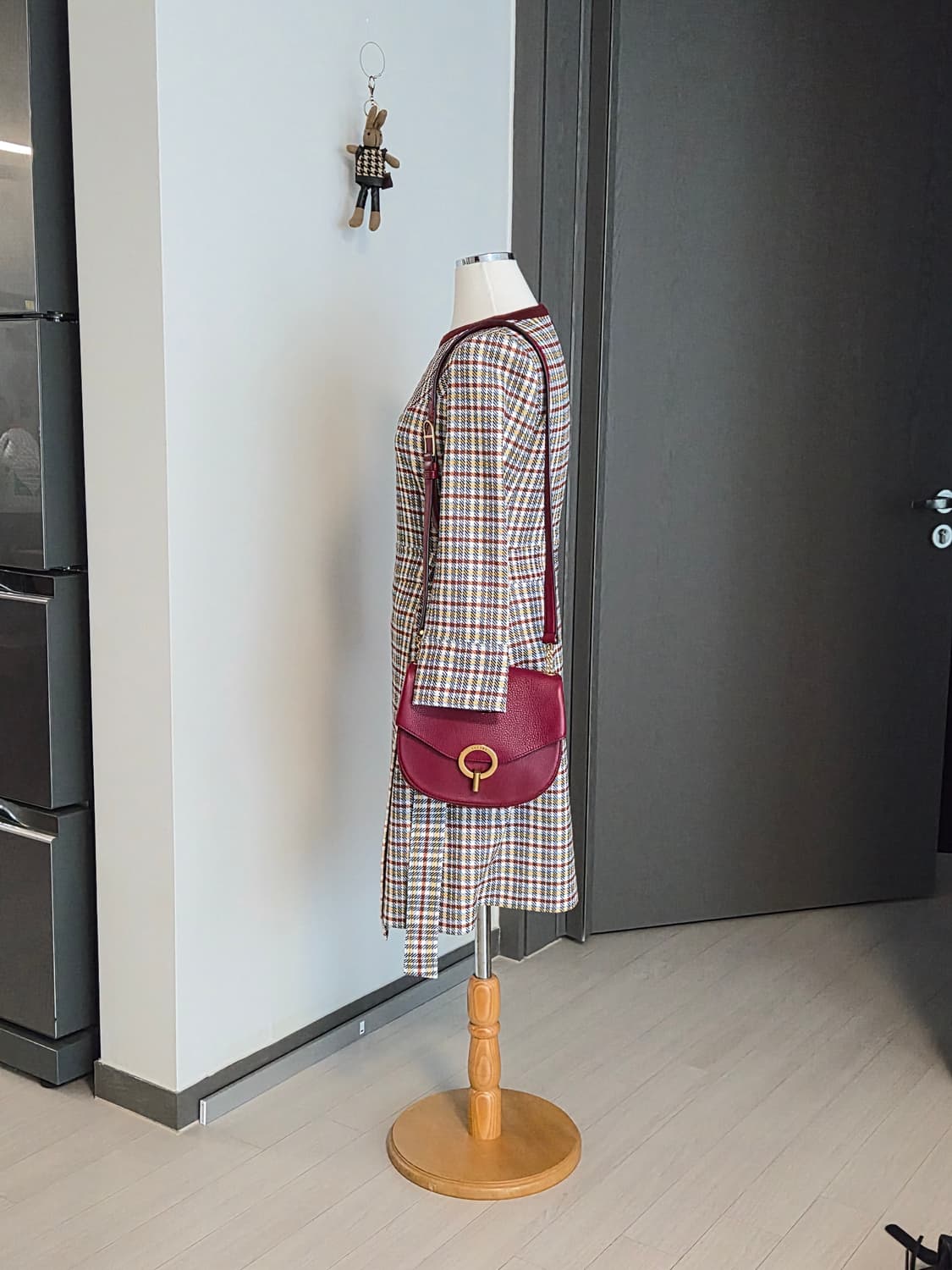 [DEWL] 새상품듀엘 체크 트위드 랩 원피스 (55사이즈) 상품이미지3