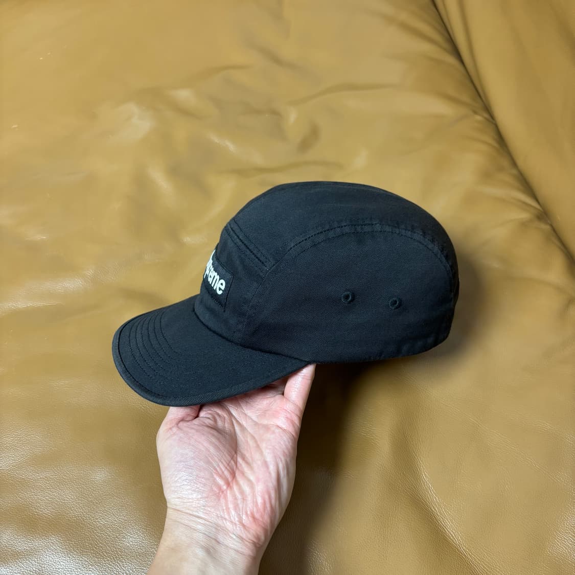 Supreme 슈프림 블랙 캠프캡 모자 (Washed Black) 상품이미지4