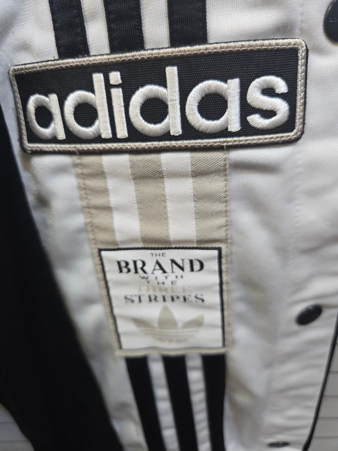 아디다스 블랙/화이트 트랙 바지 스냅 단추 상품이미지4