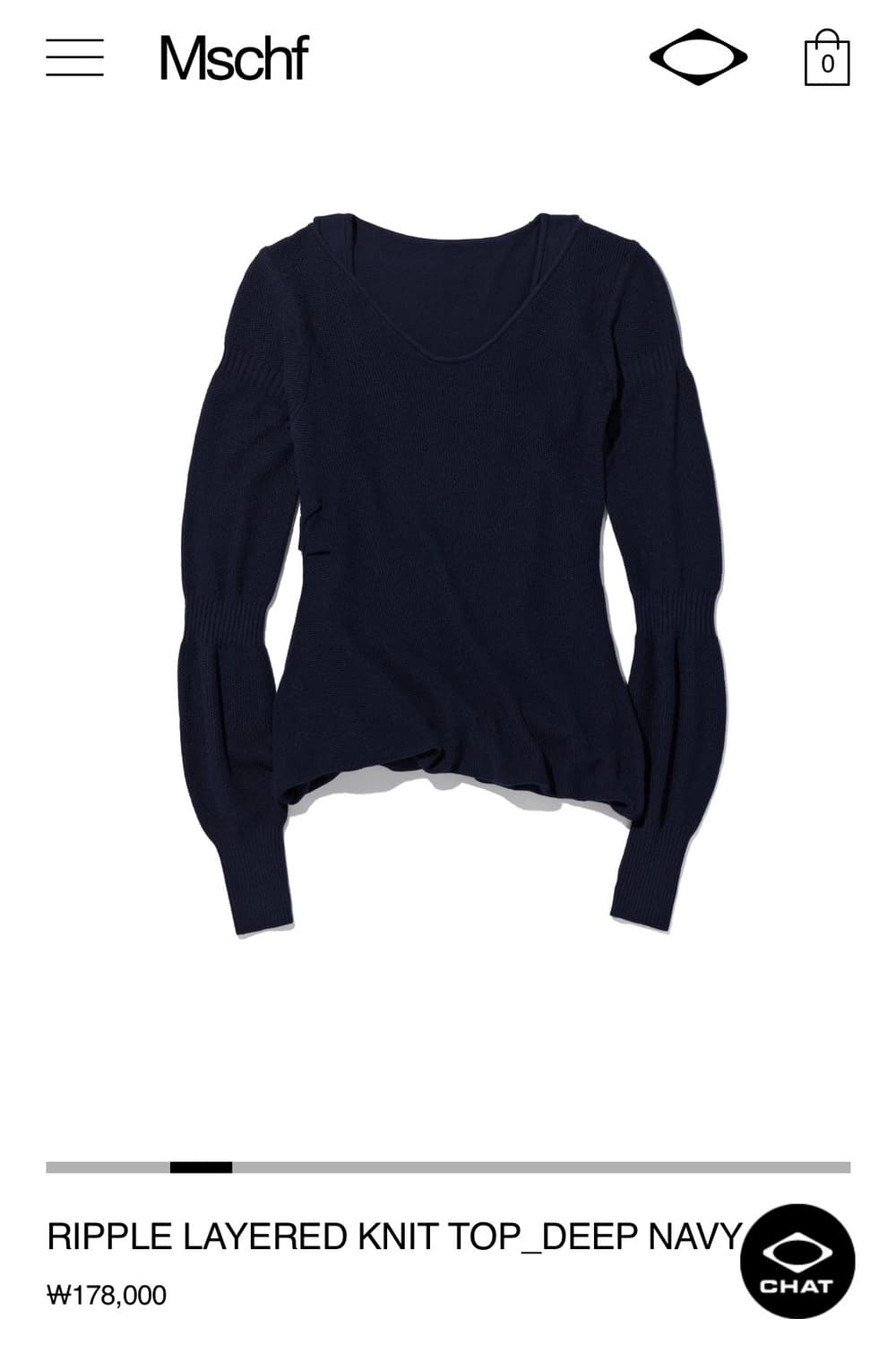 미스치프 리플 레이어드 니트 네이비 상품이미지3