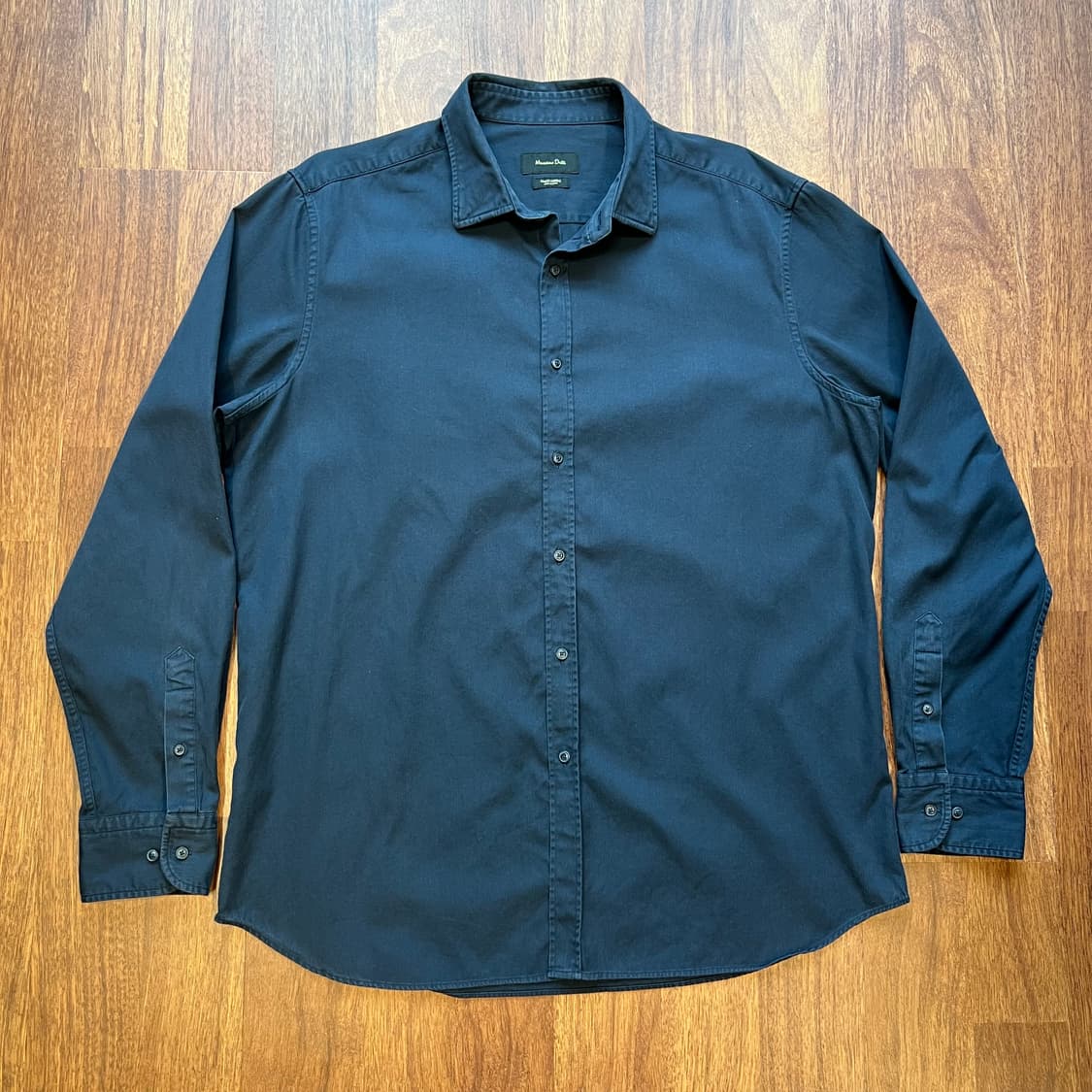 [2XL]마시모두띠 네이비 코튼 셔츠 상품이미지2