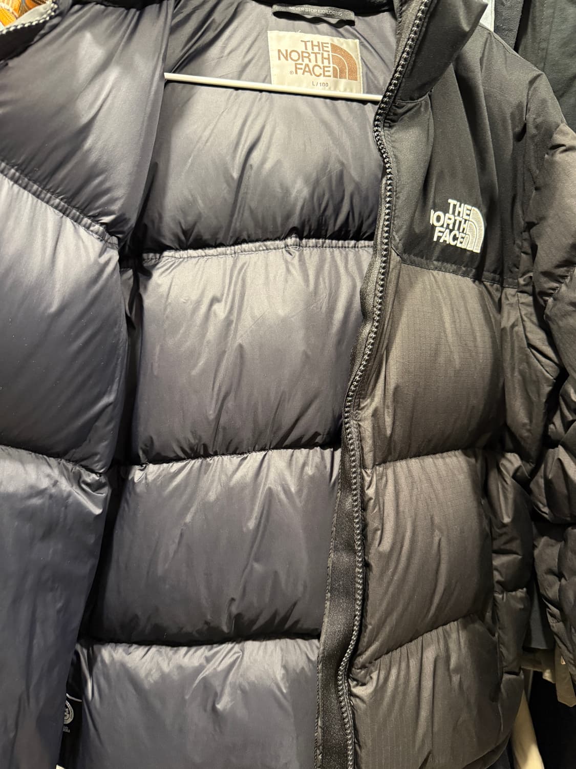 노스페이스 화이트라벨 구스다운 눕시 리얼블랙 L 100 상품이미지4