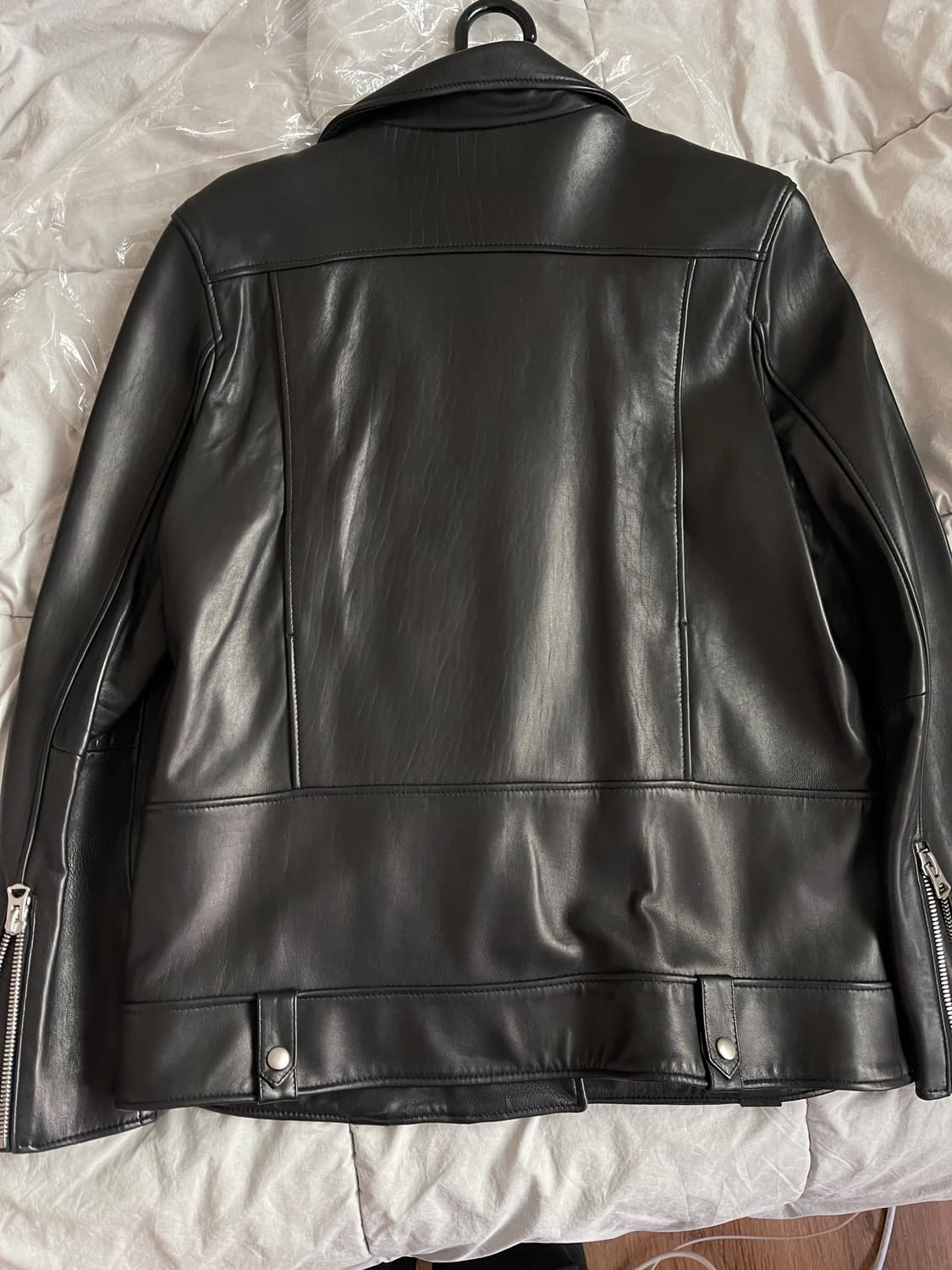 이태리 양가죽 소재 오버사이즈 바이커 자켓 상품이미지3