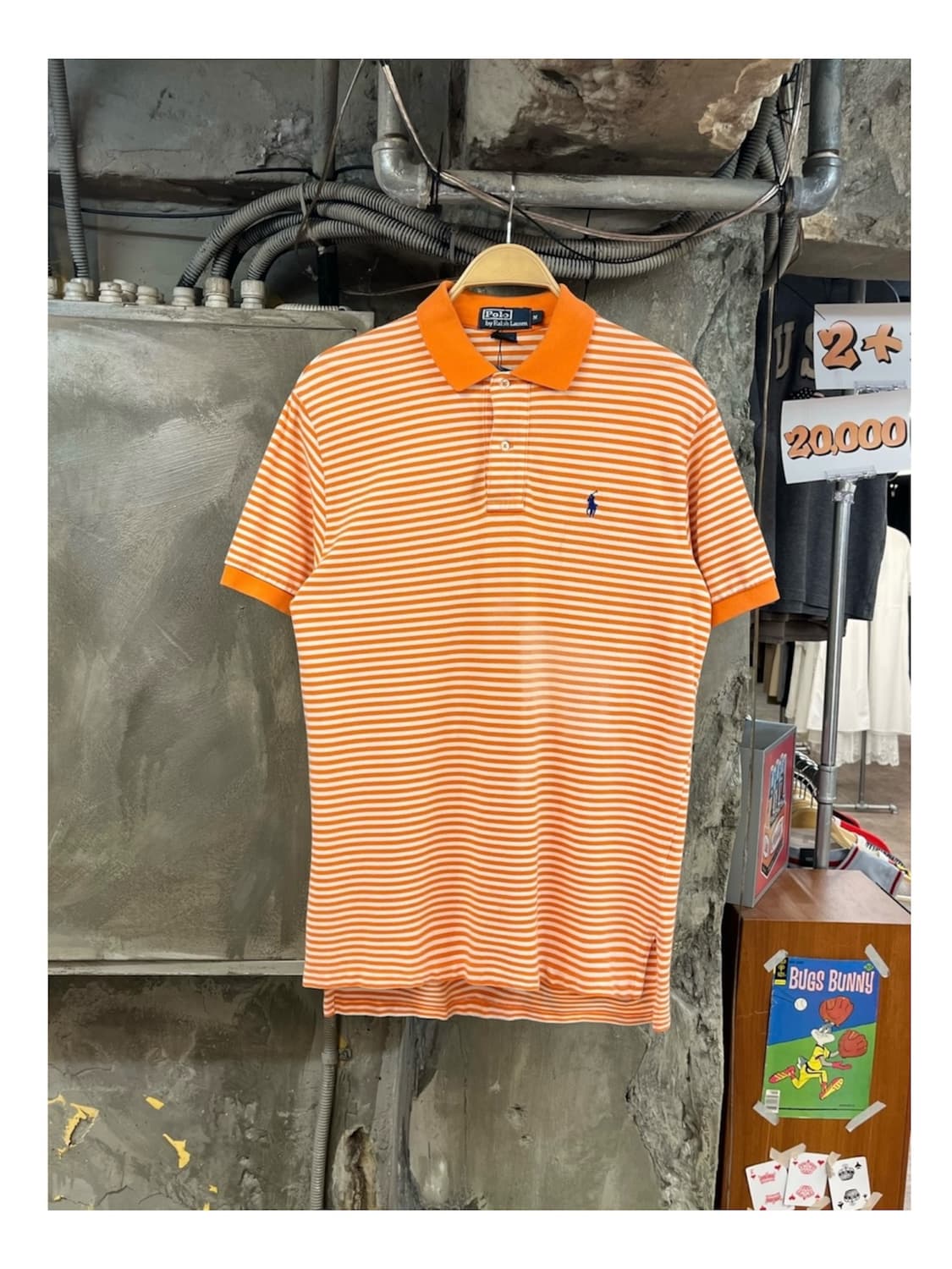 폴로 랄프로렌 스트라이프 반팔 카라티 오렌지 M #csz4009 상품이미지1