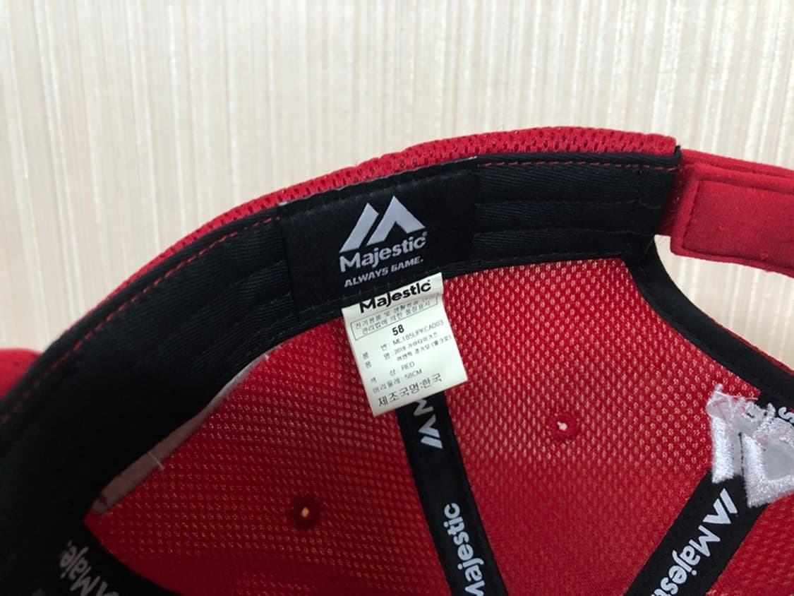 KBO 마제스틱 기아타이거즈 18시즌 어센틱 시합용모자/캡 58cm 상품이미지9