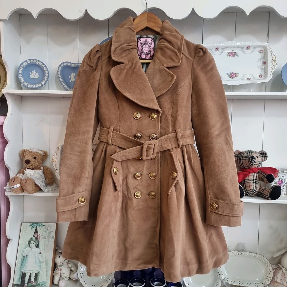 허니 번치 스웨이드 터치 플레어 코트 상품이미지1