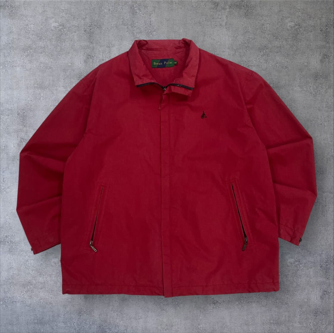 빈폴 레드 컬러 스몰 로고 올드스쿨 블루종 면 자켓 상품이미지1