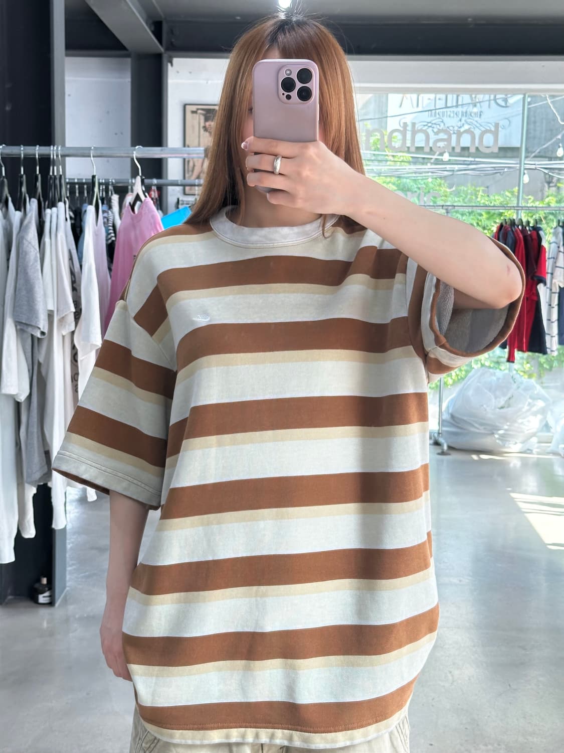나이키 크루넥 스트라이프 백로고 반팔티 상품이미지4