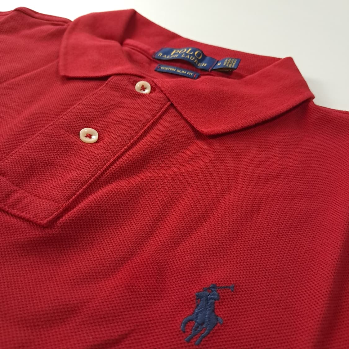 CK337 M 폴로 커스텀슬림핏 레드 칼라 티셔츠 상품이미지4