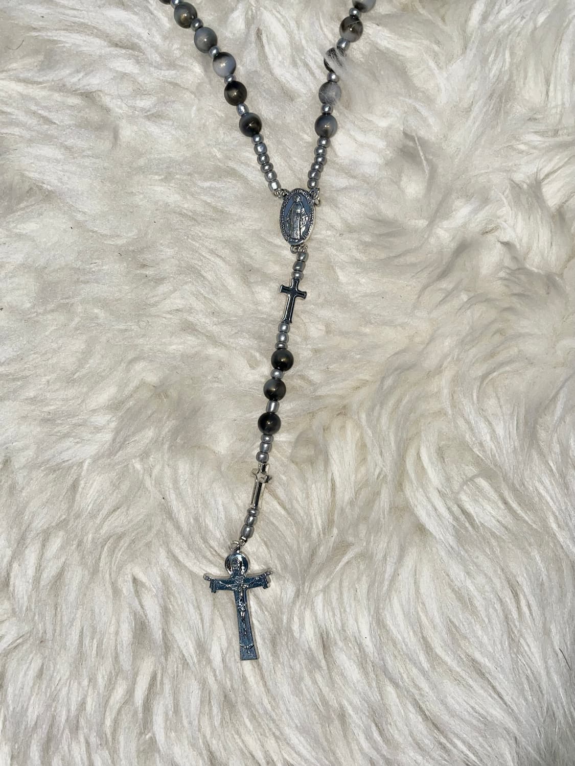 펑크 원석 십자가 로자리오 네크리스 상품이미지4