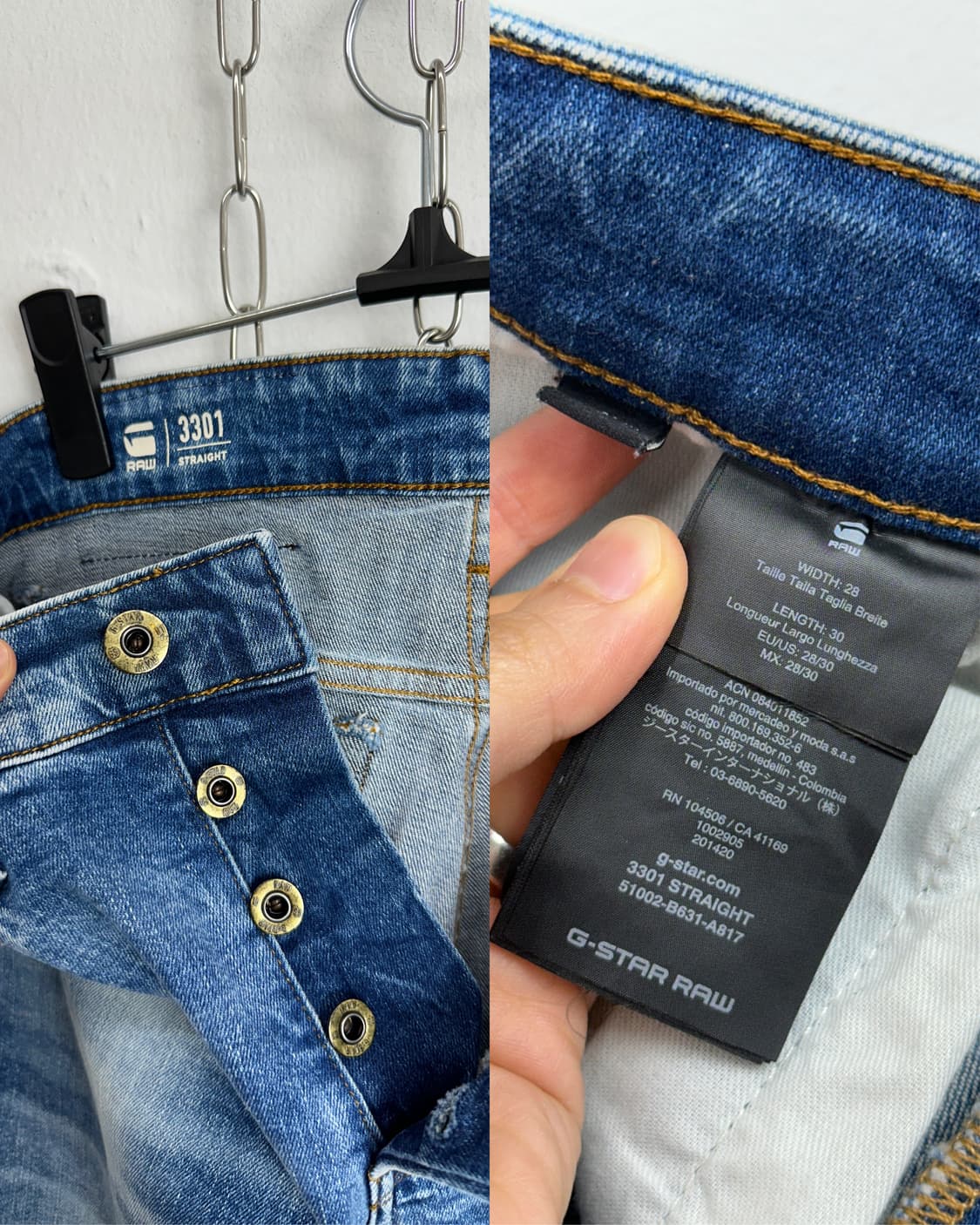 G-Star RAW 3301 Straight Fit Denim 상품이미지9