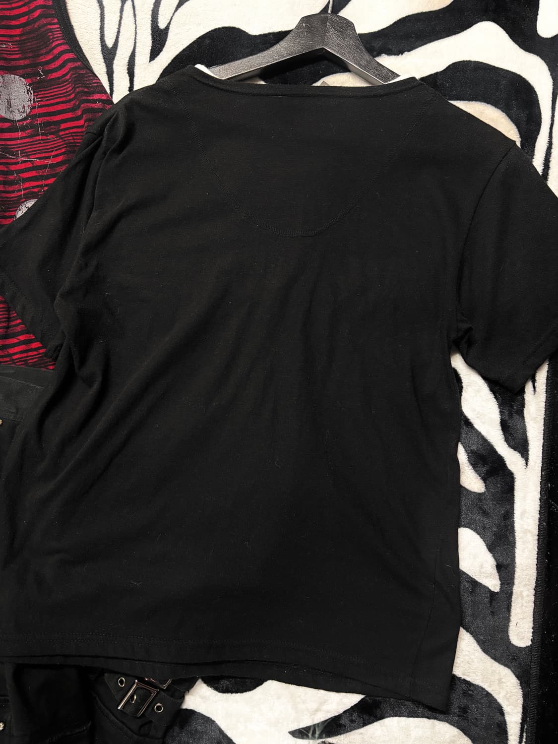 해골 펑크 반팔 티셔츠 블랙 상품이미지3