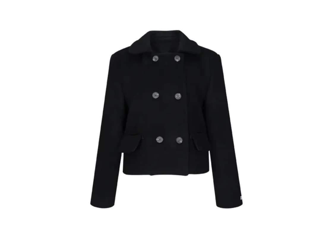 아노에틱 울 더블 버튼 크롭 코트 미들 쇼트 아우터 자켓 상품이미지1