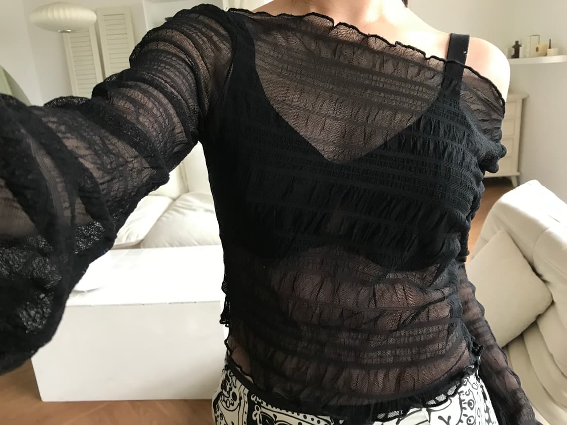 vintage see-through top 상품이미지1