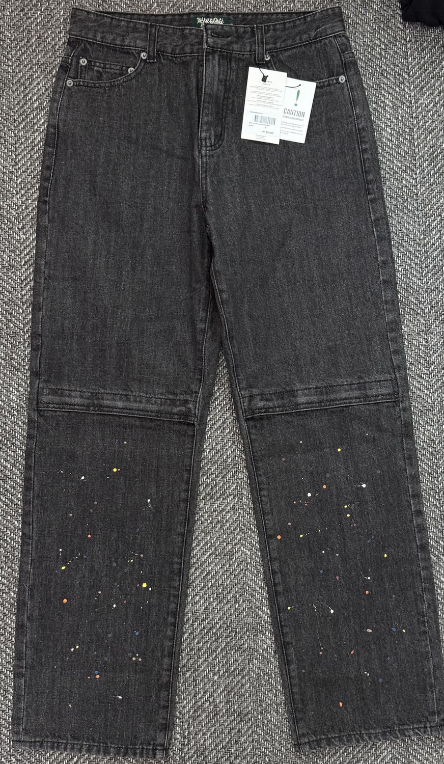 [새상품] 비슬로우x인세인개러지 페인팅 블랙진 30사이즈 상품이미지1