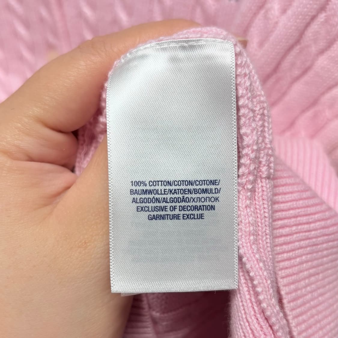 3674 랄프로렌 폴로 연핑크 꽈베기 니트가디건 상품이미지5