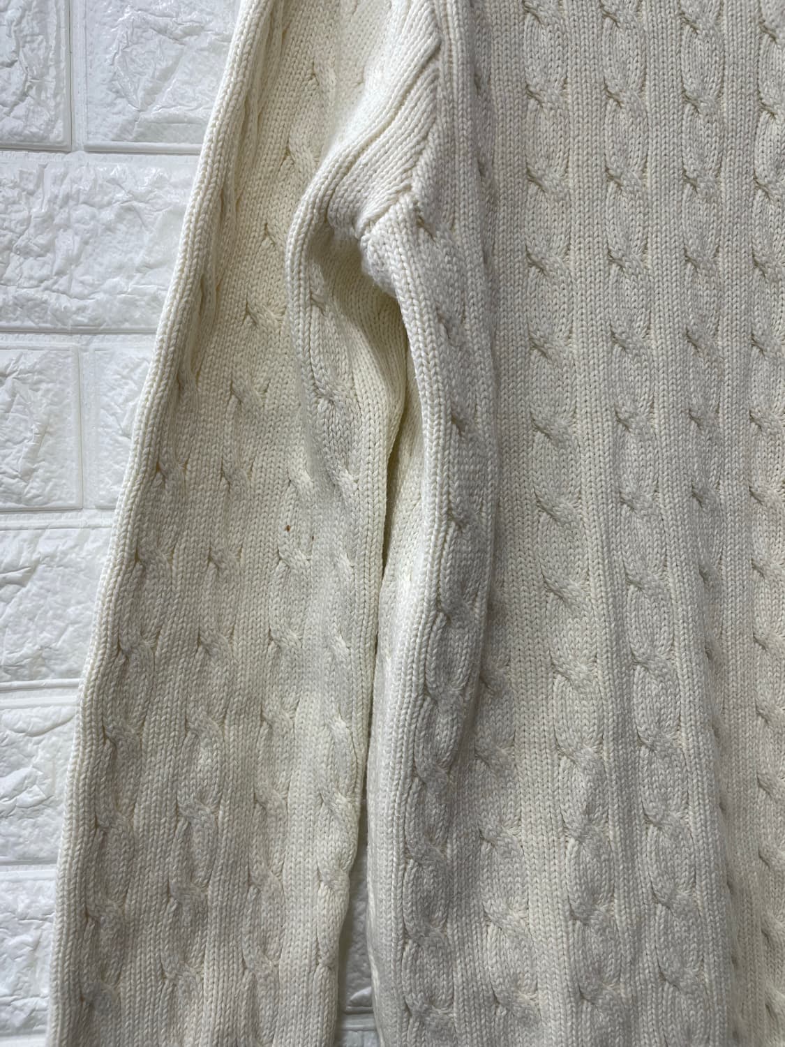 폴로 랄프로렌 케이블 니트 아이보리 XL 상품이미지4