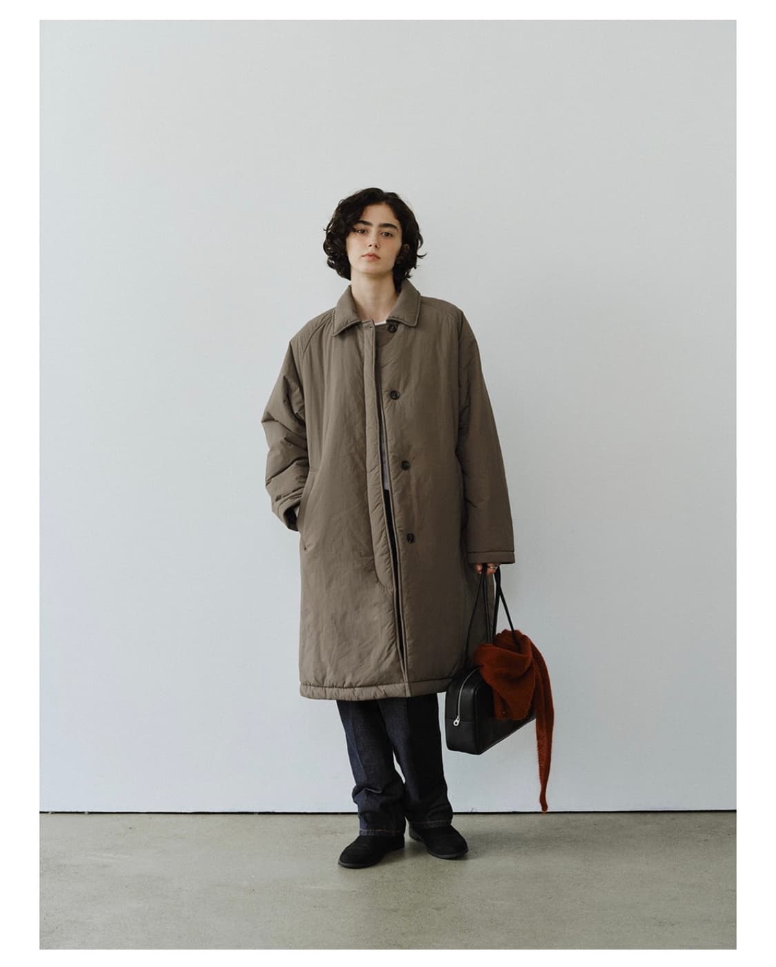 유라고 패딩 롱코트 애쉬 브라운 상품이미지2