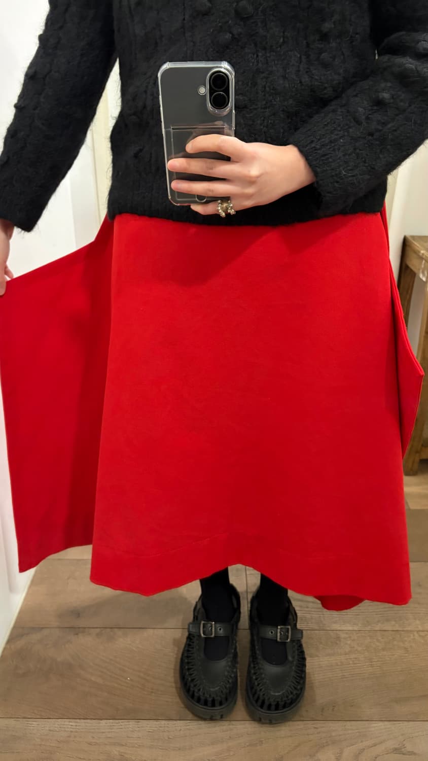 Red Wide 2D Skirt 상품이미지5