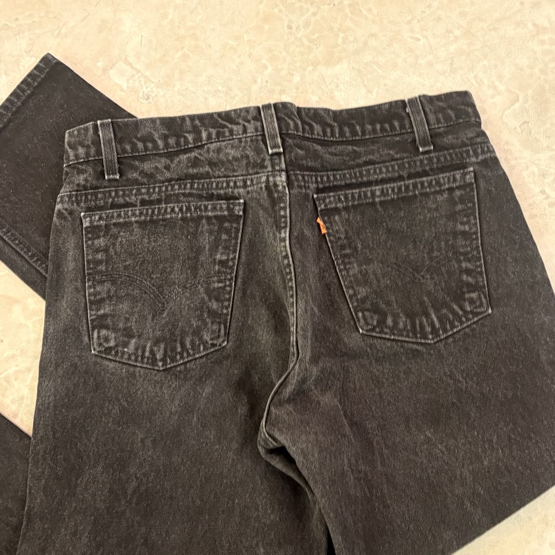 [36/32] 90s USA🇺🇸 리바이스 505 오렌지 탭 블랙 흑청 상품이미지6