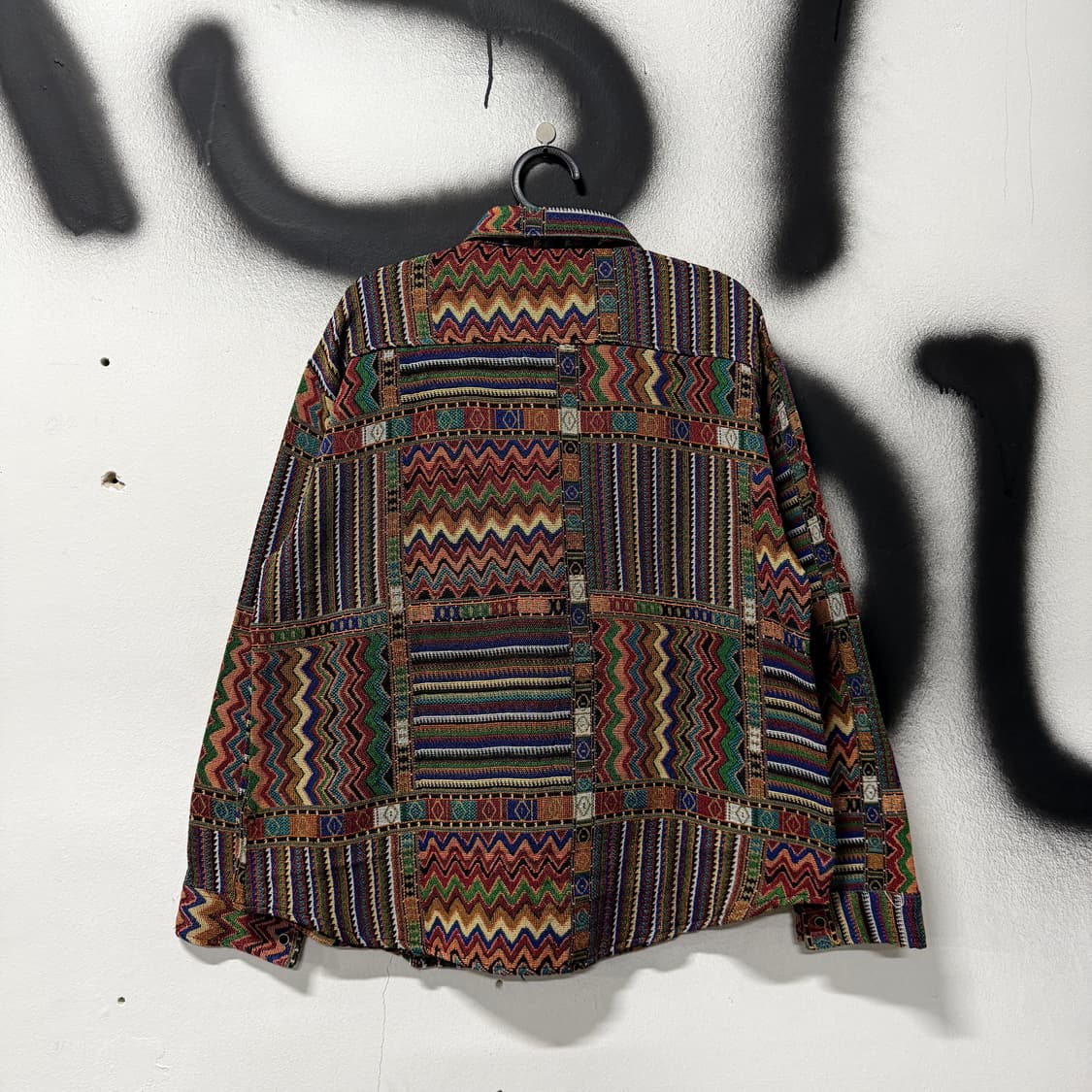 VTG 빈티지 에스닉 패치 워크 풀 패턴 긴팔 셔츠 자켓 상품이미지2