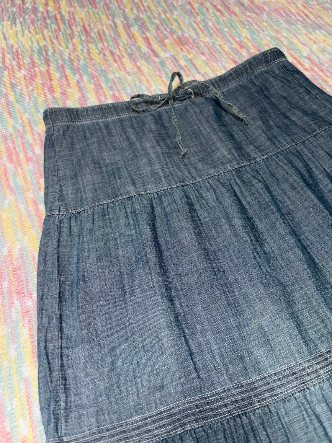 데님 코튼 미디 스커트 상품이미지8