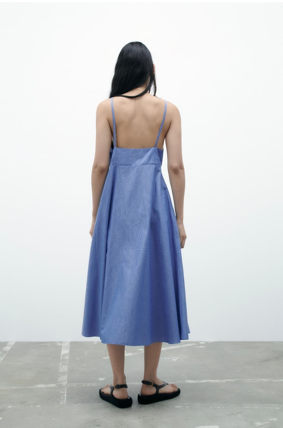 자라 스트라이프 포플린 원피스 상품이미지2