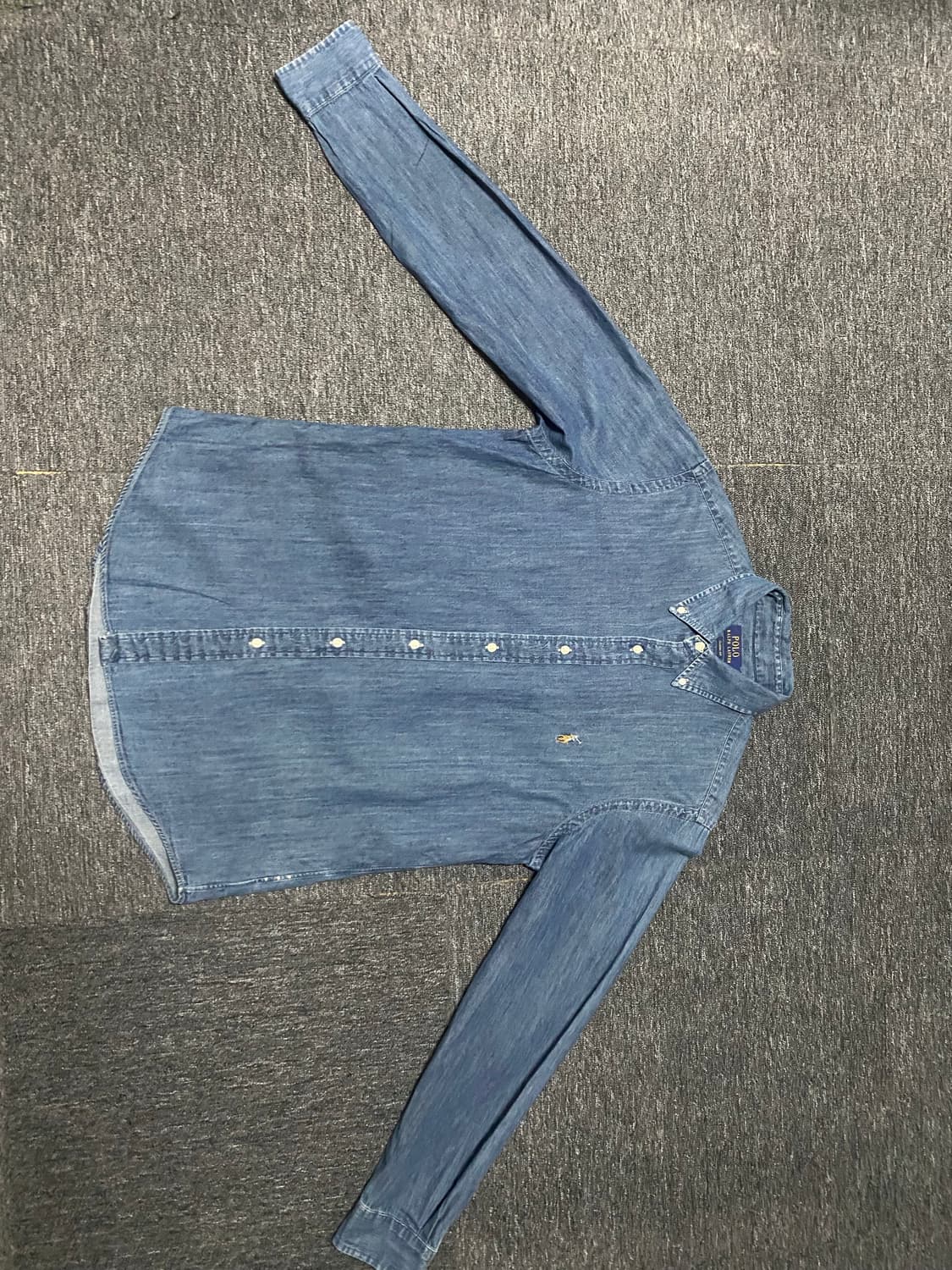 반값이하 정리] 최신형 QR 맨즈M 클래식핏 폴로 데님셔츠 청남방 상품이미지7